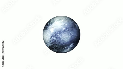 Fotografía 3d pluto planet rotated white background