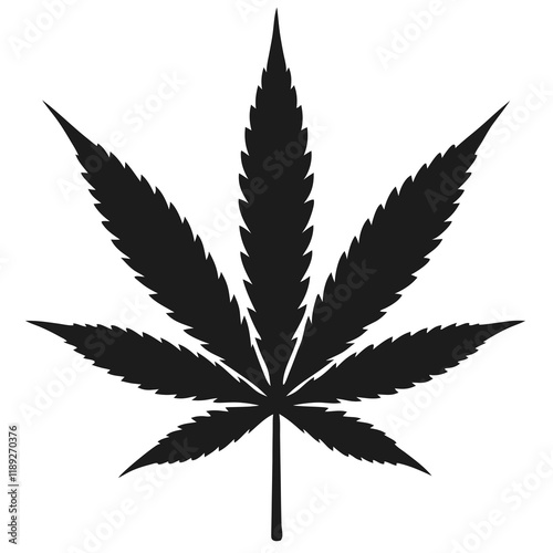 Weed Leaf Vector Art, Marijuana Leaf Silhouette, Marijuana Vector, Cannabis Leaf Silhouette, Ganja Leaf Vector