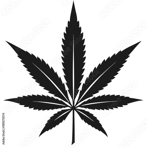 Weed Leaf Vector Art, Marijuana Leaf Silhouette, Marijuana Vector, Cannabis Leaf Silhouette, Ganja Leaf Vector