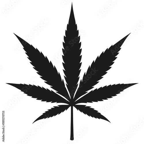 Weed Leaf Vector Art, Marijuana Leaf Silhouette, Marijuana Vector, Cannabis Leaf Silhouette, Ganja Leaf Vector