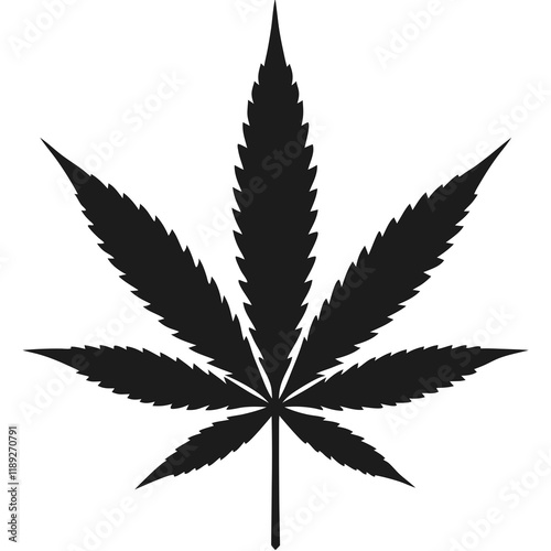 Weed Leaf Vector Art, Marijuana Leaf Silhouette, Marijuana Vector, Cannabis Leaf Silhouette, Ganja Leaf Vector