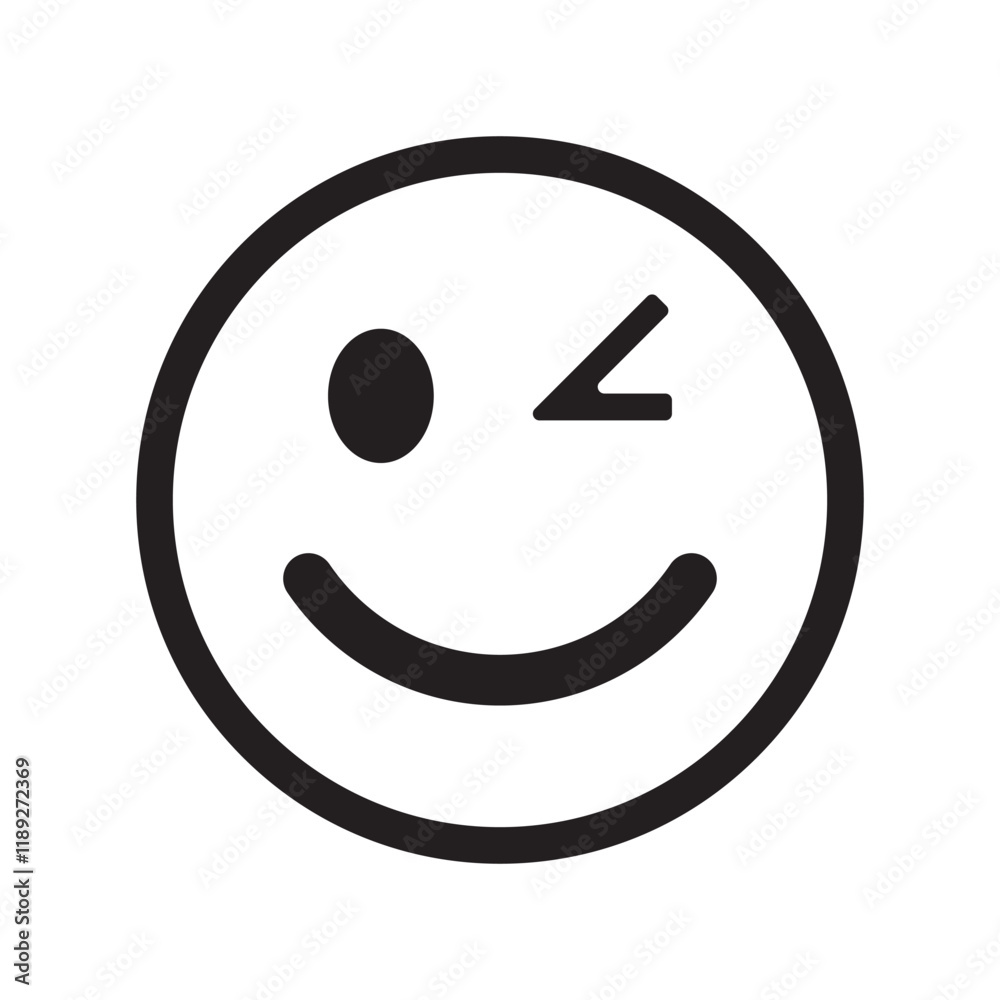 Emoticon Wink Smiley emoji for social media illustration on white backgroun eps10 Emoticon Wink Smiley emoji for social media illustration on white backgroun eps10