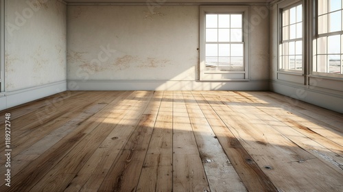 A photo of a bare floor in an empty house