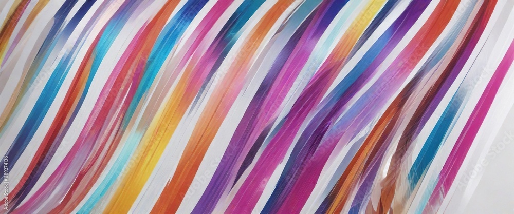 Pattern of colorful foil strips in a roll on white background , gift wrapping paper, reflective material, shiny surface Pattern of colorful foil strips in a roll on white background , gift wrapping paper, reflective material, shiny surface