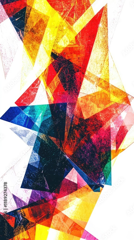 Fototapeta premium Colorful Abstract Triangle Patterns in Vibrant Artistic Design