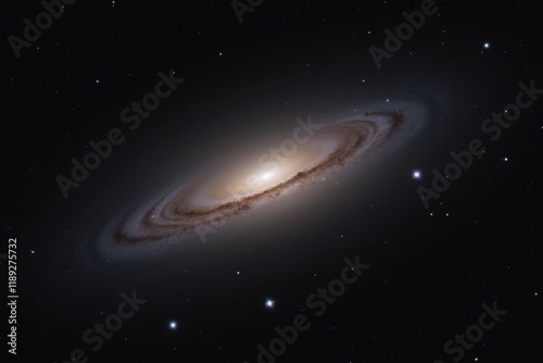 Dramatic Swirl of a Luminous Galaxy in Dark Space