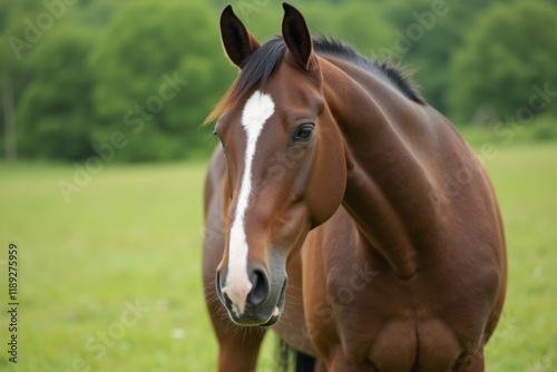 Majestic Horse in a Lush Green Field