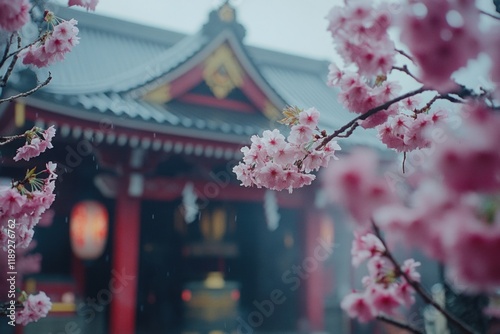 Cherry Blossom Tree in Full Bloom during Springtime