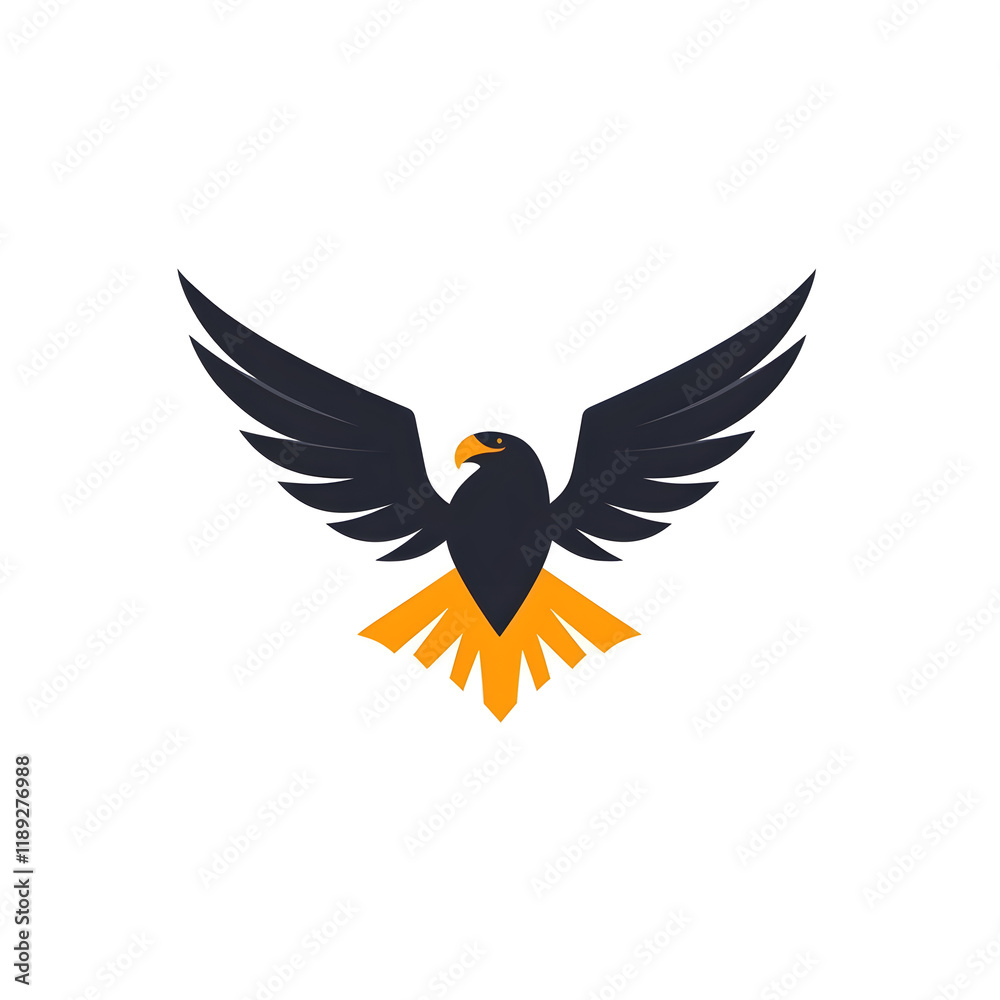 Fototapeta premium Minimalistic Eagle Logo with Bold Wings in Angular Style