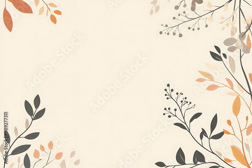 Fototapeta Naklejka Na Ścianę i Meble -  watercolor flowers frame, background for design, pastel bohemian colors. autumn watercolor frame, background