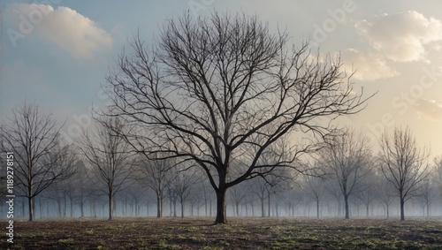 Springtime solitude of a leafless tree