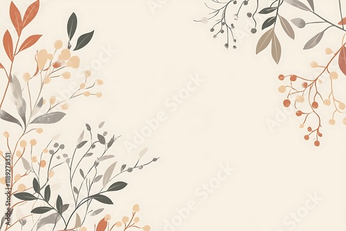 Fototapeta Naklejka Na Ścianę i Meble -  watercolor flowers frame, background for design, pastel bohemian colors.