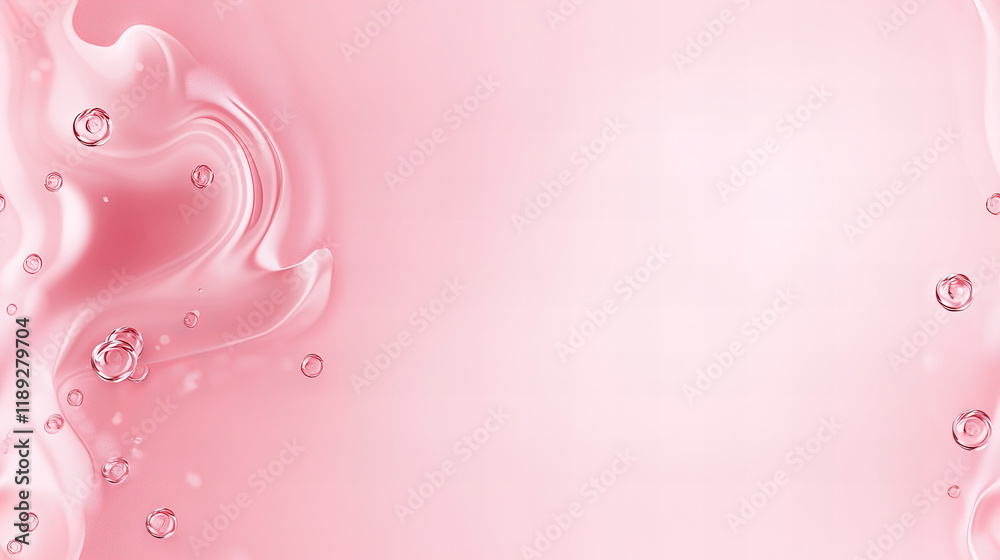 Soft pink liquid swirls with bubbles creating an abstract background Soft pink liquid swirls with bubbles creating an abstract background