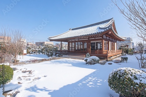 Wallpaper Mural Traditional Japanese House in Winter Torontodigital.ca