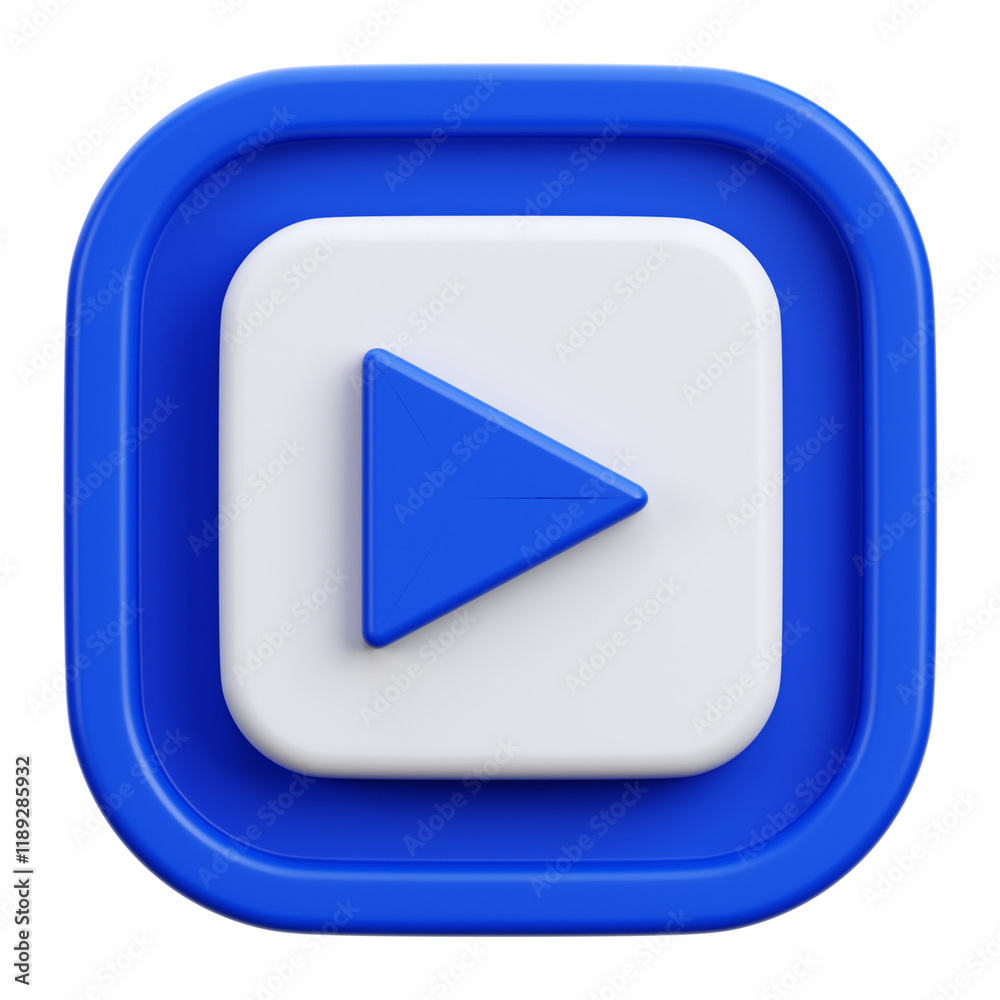 Media player 3d icon illustration Media player 3d icon illustration