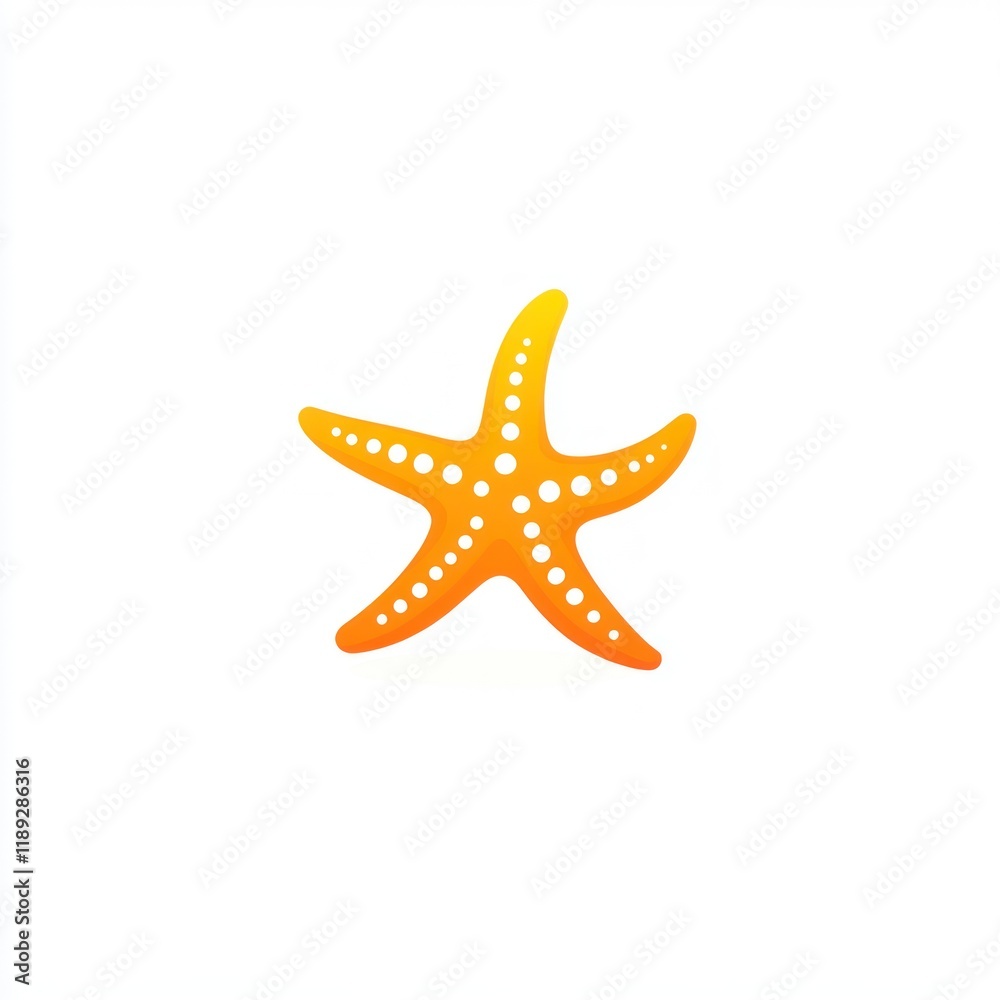 Orange starfish illustration, white background, ocean theme, design element Orange starfish illustration, white background, ocean theme, design element