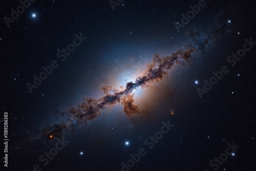Cosmic Elegance: A Nebula and Starry Night