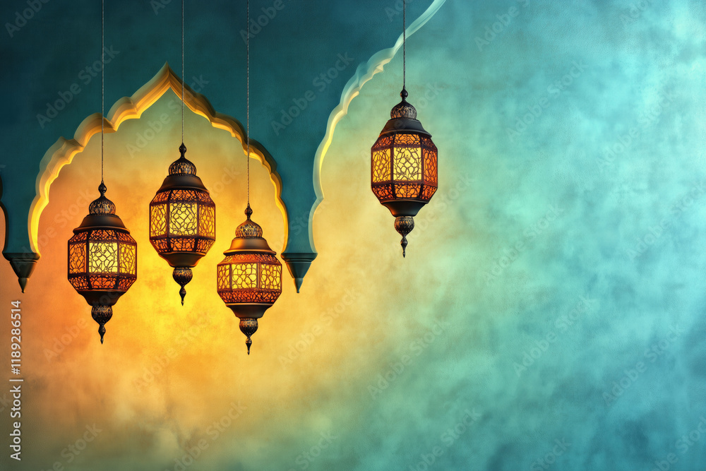 Obraz premium Beautiful Islamic Background For Eid and Ramadan 