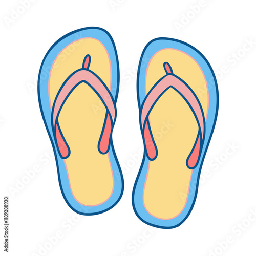 pair of flip flops vector icon, pair of flip flops vector illustration - simple illustration of pair of flip flops, perfect for logos,and pair of flip flops - themed designs.