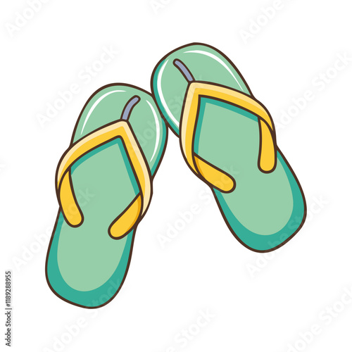 pair of flip flops vector icon, pair of flip flops vector illustration - simple illustration of pair of flip flops, perfect for logos,and pair of flip flops - themed designs.