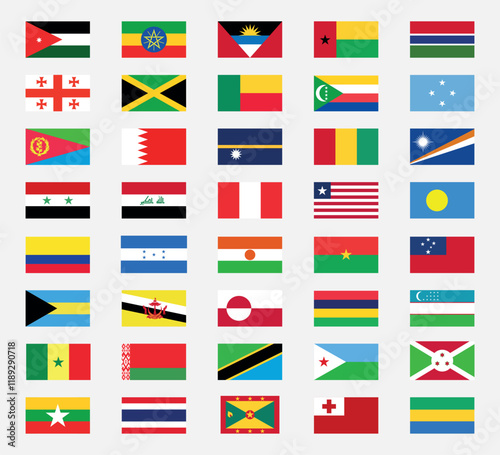 World flags. National flags set. Flags of countries