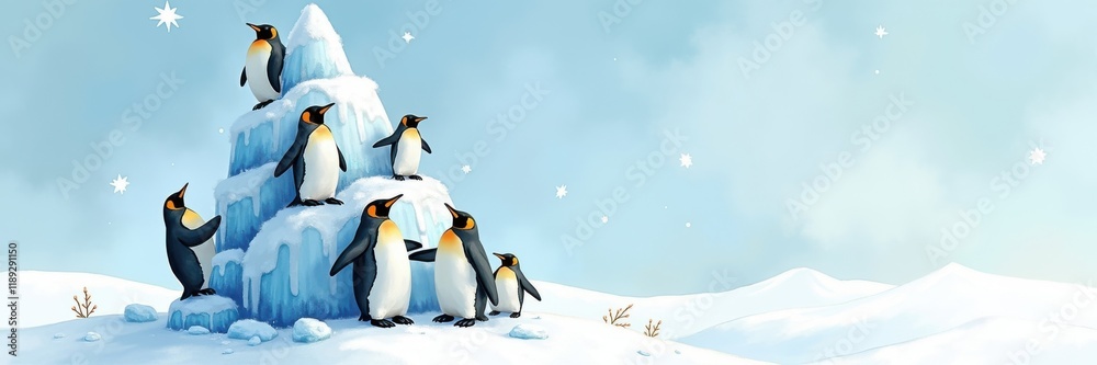 Obraz premium Celebrating penguin day engaging activities and fun facts about penguins in a winter wonderland