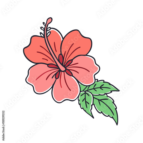 hibiscus flower vector icon, hibiscus flower vector illustration - simple illustration of hibiscus flower, perfect for logos,and hibiscus flower -themed designs.
