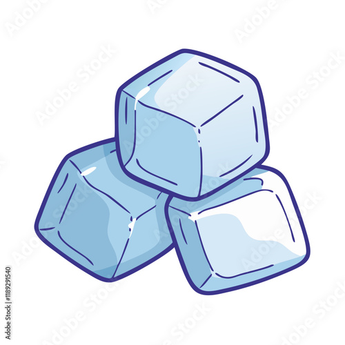 ice cubes vector icon, ice cubes vector illustration - simple illustration of ice cubes, perfect for logos,and ice cubes -themed designs.