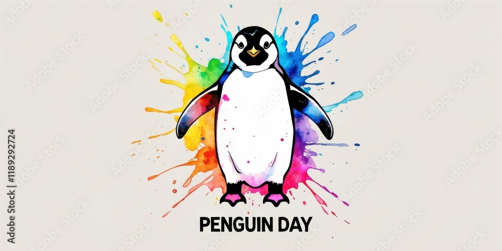 Obraz premium Celebrating penguin day fun activities and art showcase colorful environment creative perspective