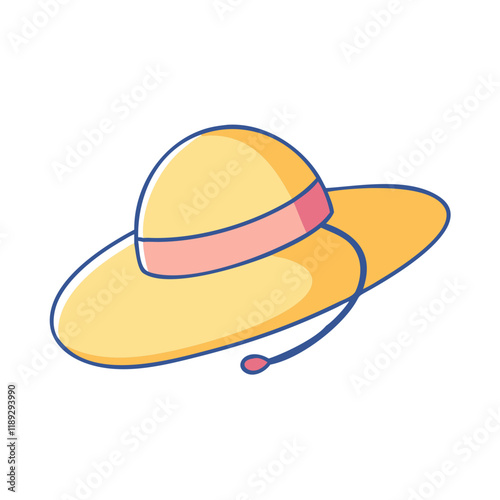 sun hat vector icon, sun hat vector illustration - simple illustration of sun hat, perfect for logos,and sun hat -themed designs. photo