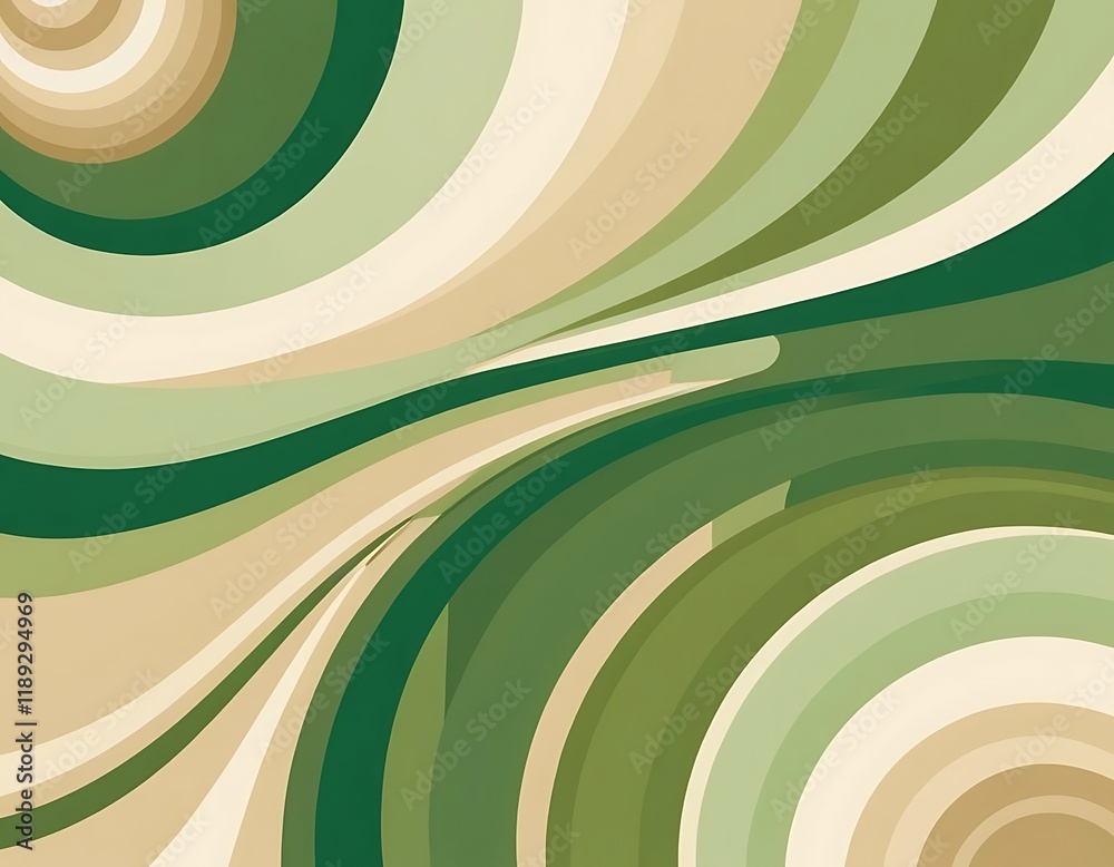Abstract Green Beige Curving Lines Design Abstract Green Beige Curving Lines Design