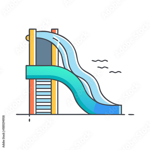 water slide vector icon, water slide vector illustration - simple illustration of water slide, perfect for logos,and water slide -themed designs. photo