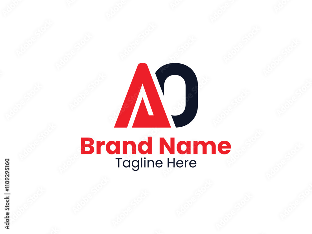 AO logo. Black and red OA letter. OA letter logo design Initial letter AO monogram logo. AO logo. Black and red OA letter. OA letter logo design Initial letter AO monogram logo.