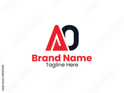 Free Download AO logo. Black and red OA letter. OA letter logo design Initial letter AO monogram logo.  - GFXLoad