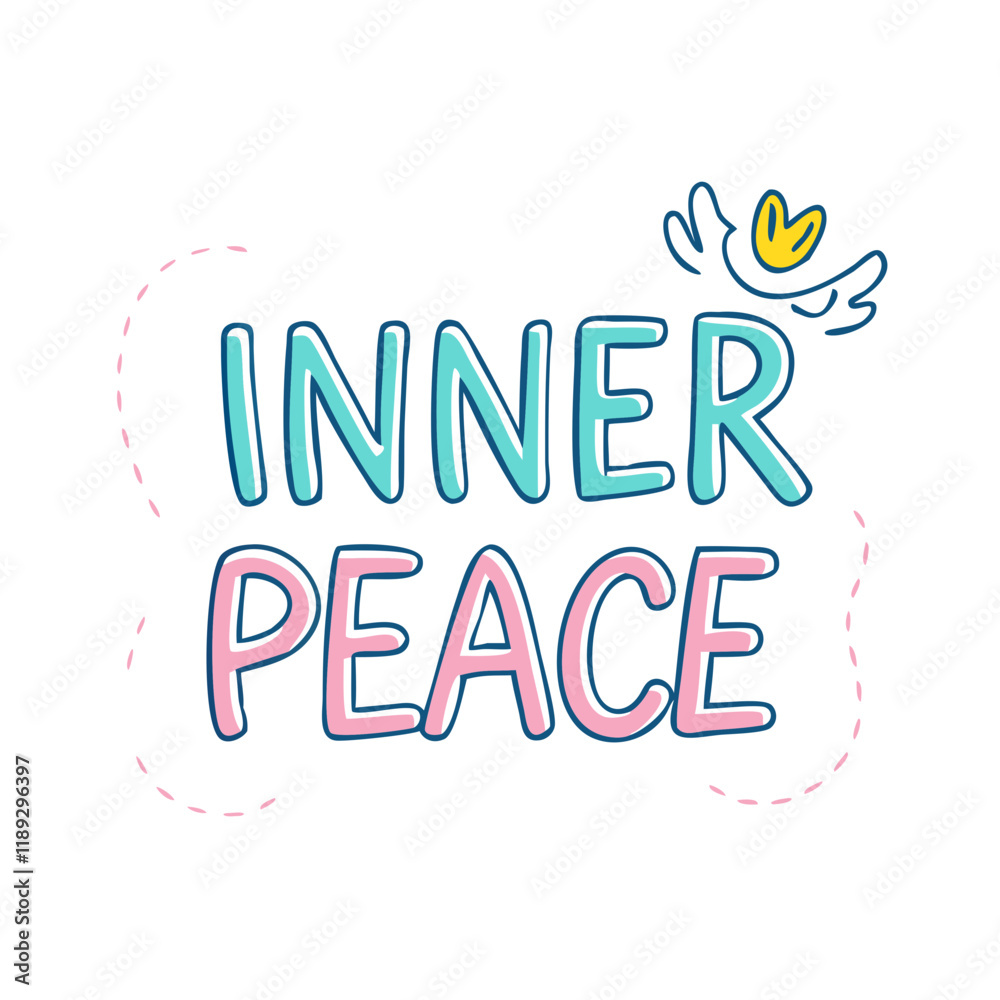 Obraz premium inner peace text vector icon, inner peace text vector illustration - simple illustration of inner peace text, perfect for logos,and inner peace text -themed designs.