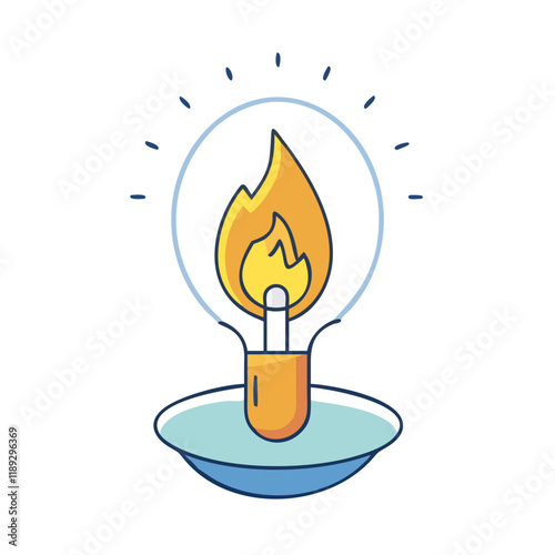 inner light flame vector icon, inner light flame vector illustration - simple illustration of inner light flame, perfect for logos,and inner light flame -themed designs.