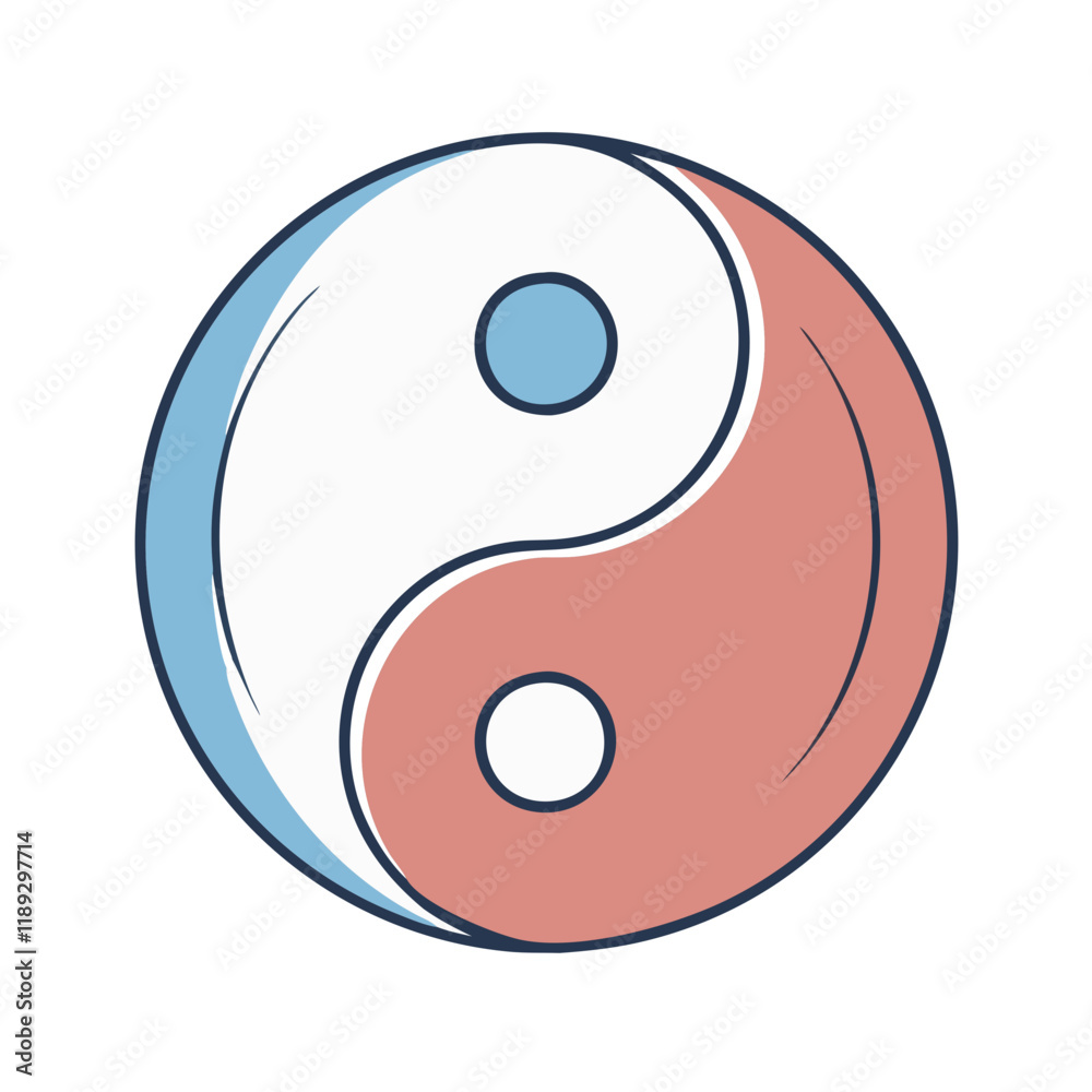 yin yang symbol vector icon, yin yang symbol vector illustration - simple illustration of yin yang symbol, perfect for logos,and yin yang symbol -themed designs.