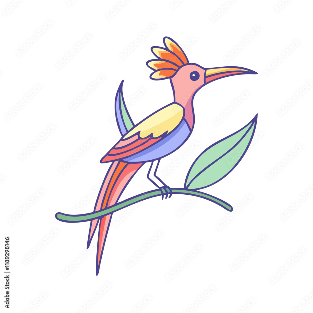 Fototapeta premium bird of paradise vector icon, bird of paradise vector illustration - simple illustration of bird of paradise, perfect for logos,and bird of paradise -themed designs.