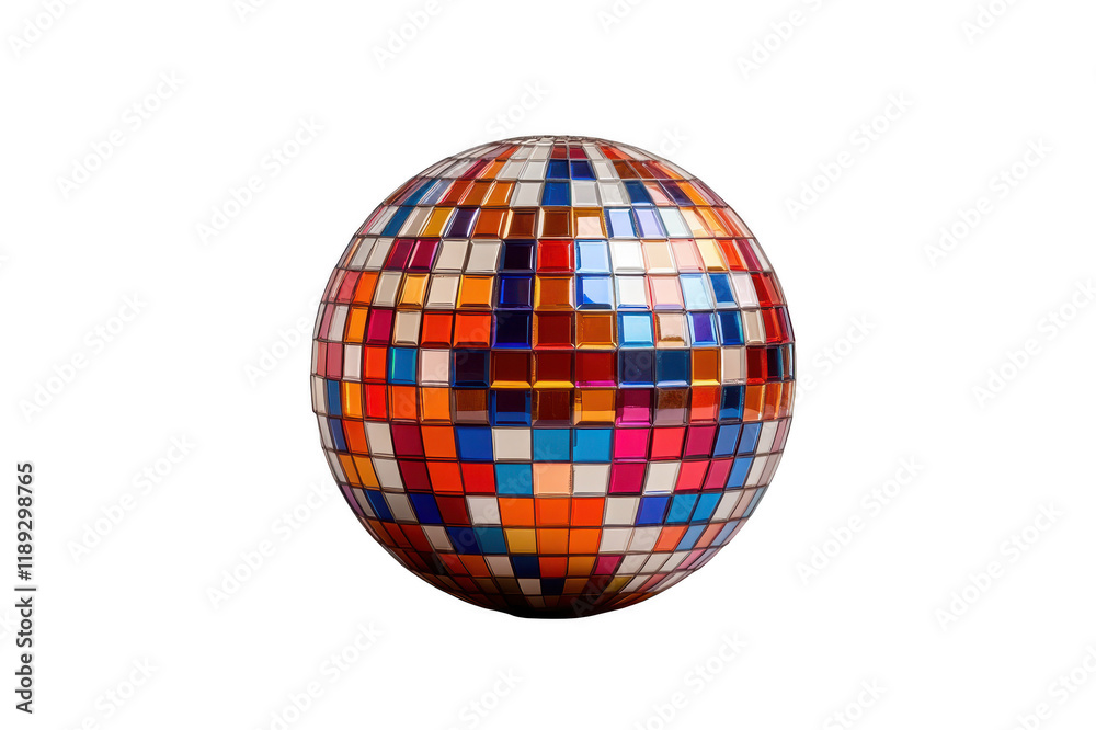 Colorful disco ball on transparent background Colorful disco ball on transparent background