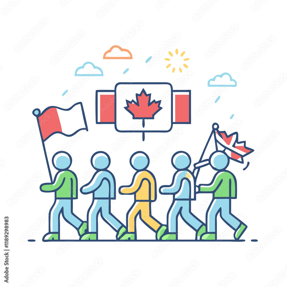 Obraz premium canada day parade vector icon, canada day parade vector illustration - simple illustration of canada day parade, perfect for logos, and canada day parade -themed designs.