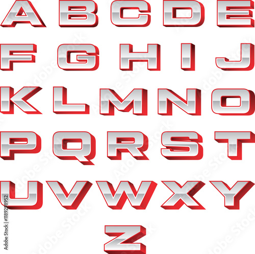 Set of fully editable vector 3D letters for any digital or print media