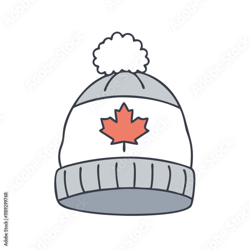 canadian toque winter hat icon, canadian toque winter hat vector