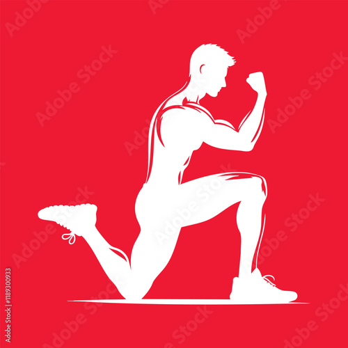 Running Person Silhouette Vector
