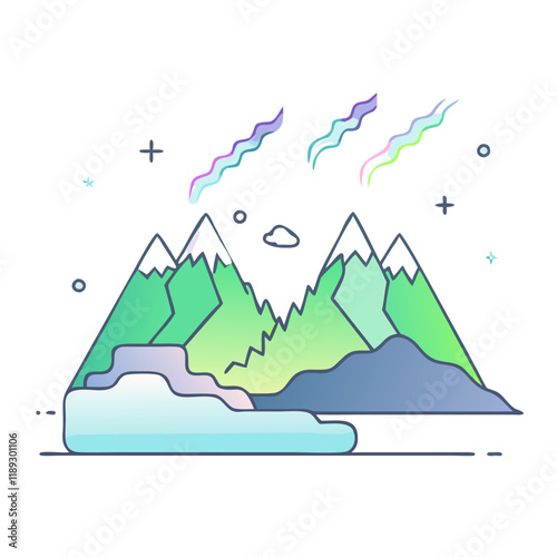 northern lights vector icon, northern lights vector illustration - simple illustration of northern lights, perfect for logos, and northern lights -themed designs.