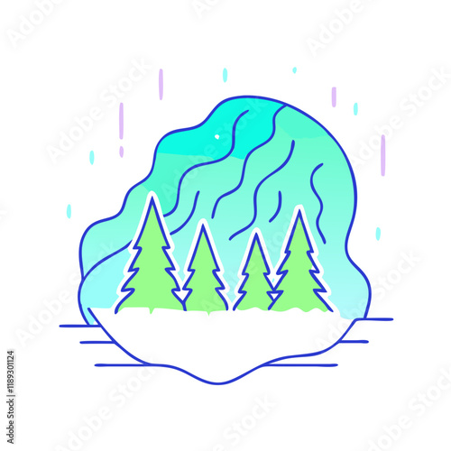 northern lights vector icon, northern lights vector illustration - simple illustration of northern lights, perfect for logos, and northern lights -themed designs.