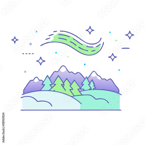 northern lights vector icon, northern lights vector illustration - simple illustration of northern lights, perfect for logos, and northern lights-themed designs.