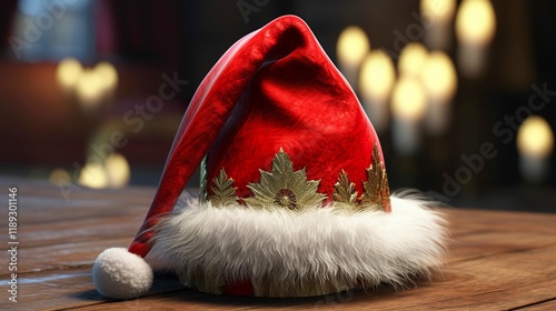 A photo of a festive Santa hat