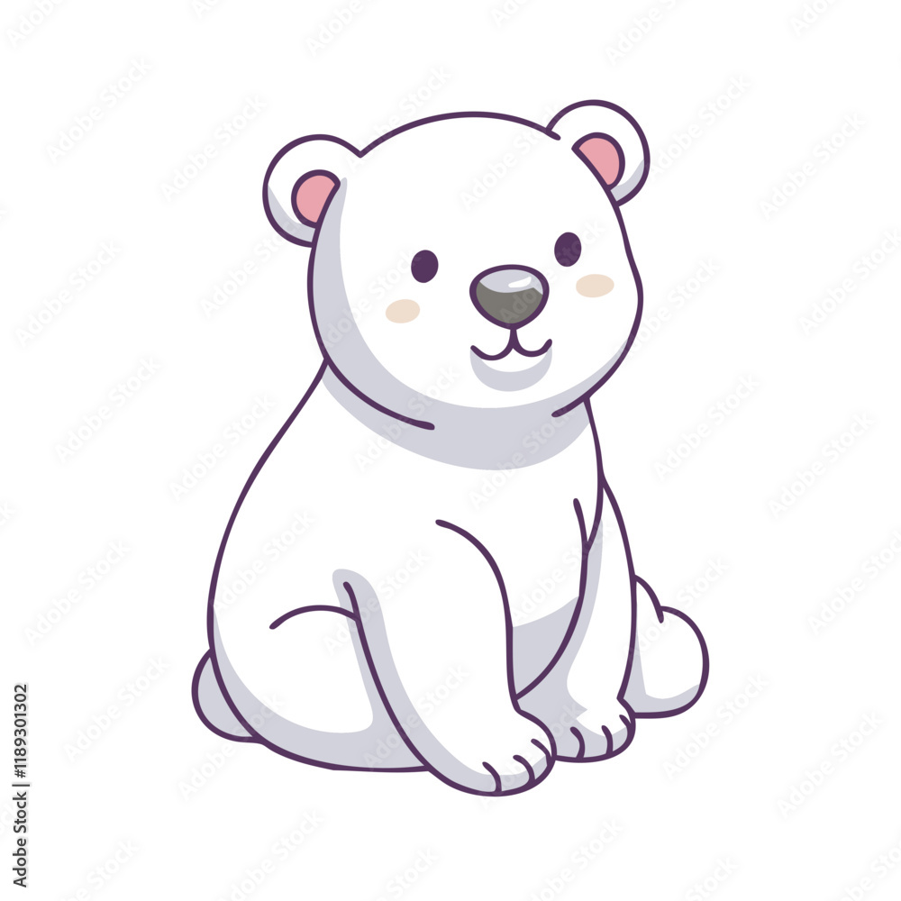 Fototapeta premium polar bear vector icon, polar bear vector illustration - simple illustration of polar bear, perfect for logos, and polar bear -themed designs.