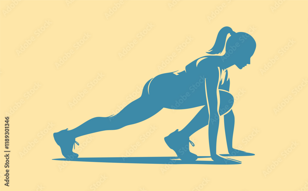Obraz premium Stretching Person Silhouette Vector Design 