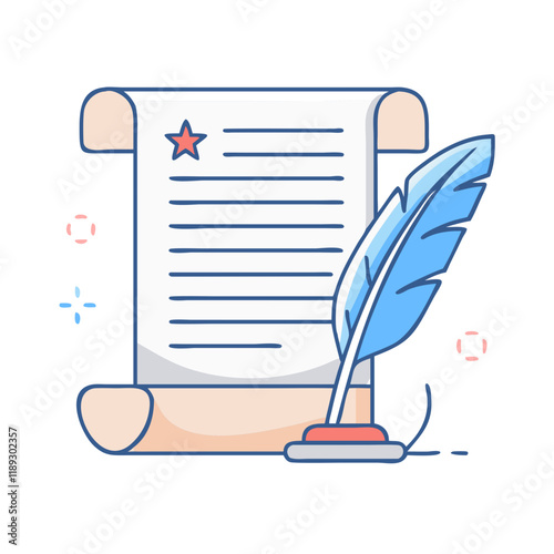 declaration of independence icon, declaration of independence vector.